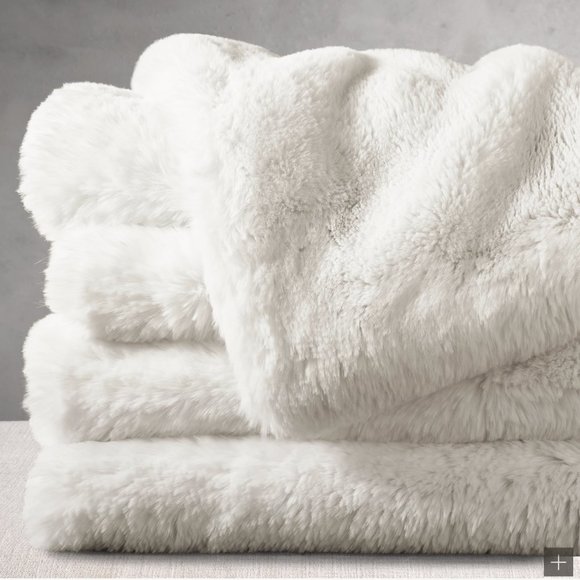 Restoration Hardware Other - Restoration Hardware, Faux Fur, Oversized White Blanket